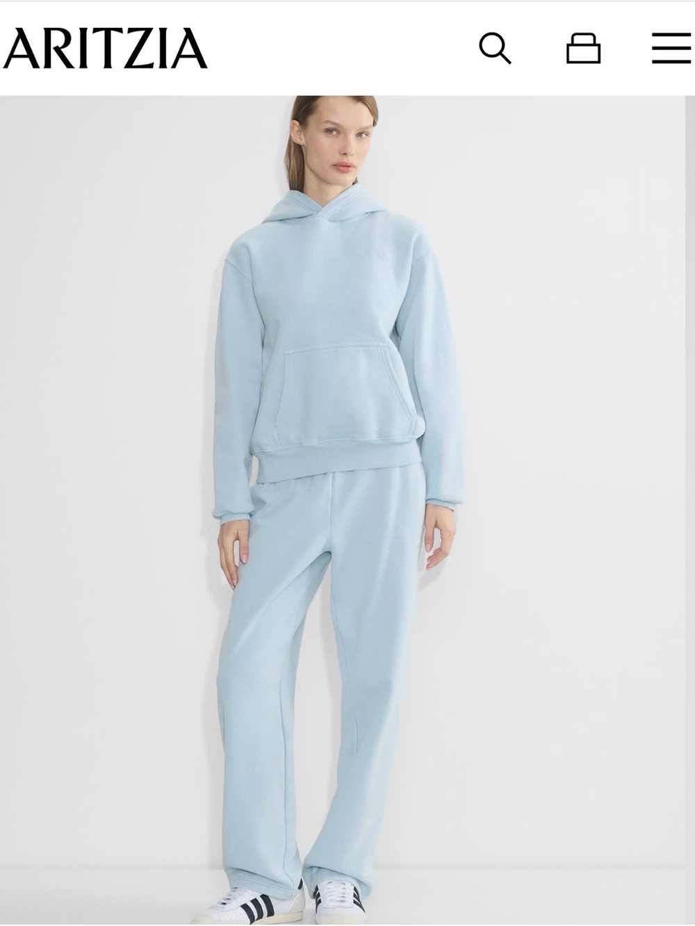 Aritzia women’s light blue hooded sweatshirt medium new
